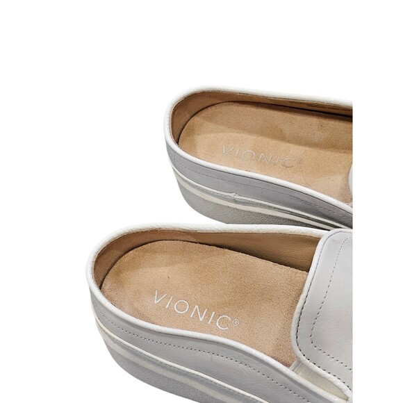 Vionic Effortless Mule Clogs Womens 8.5 White Nubuck Slip On Orthotic Sneakers - Picture 7 of 16